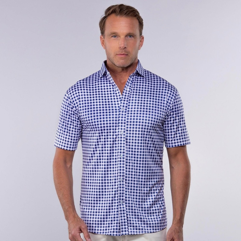 Collars & Co. NWT Quattro Flex Short Sleeve Button Down - Size Small